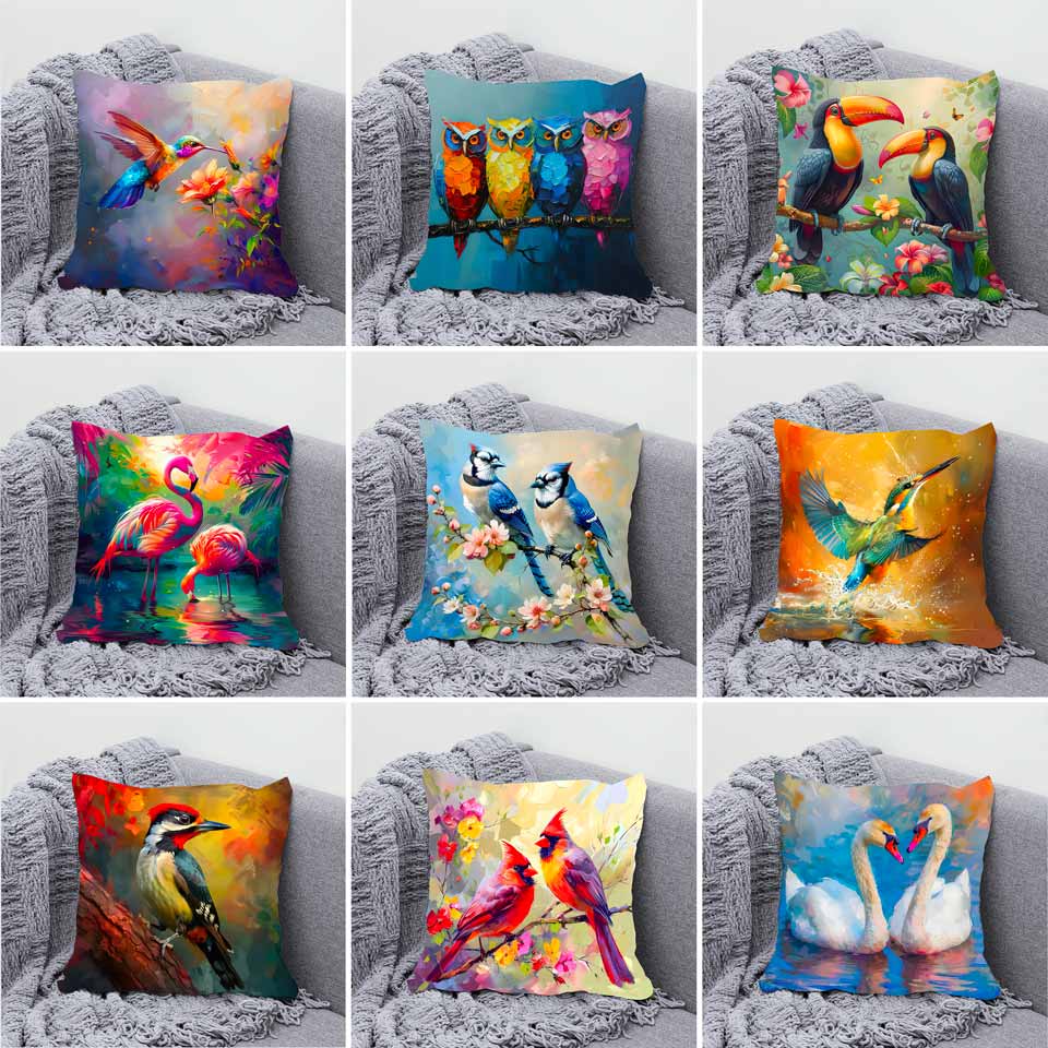 Vibrant Birds Cushion Covers Out Of Stock