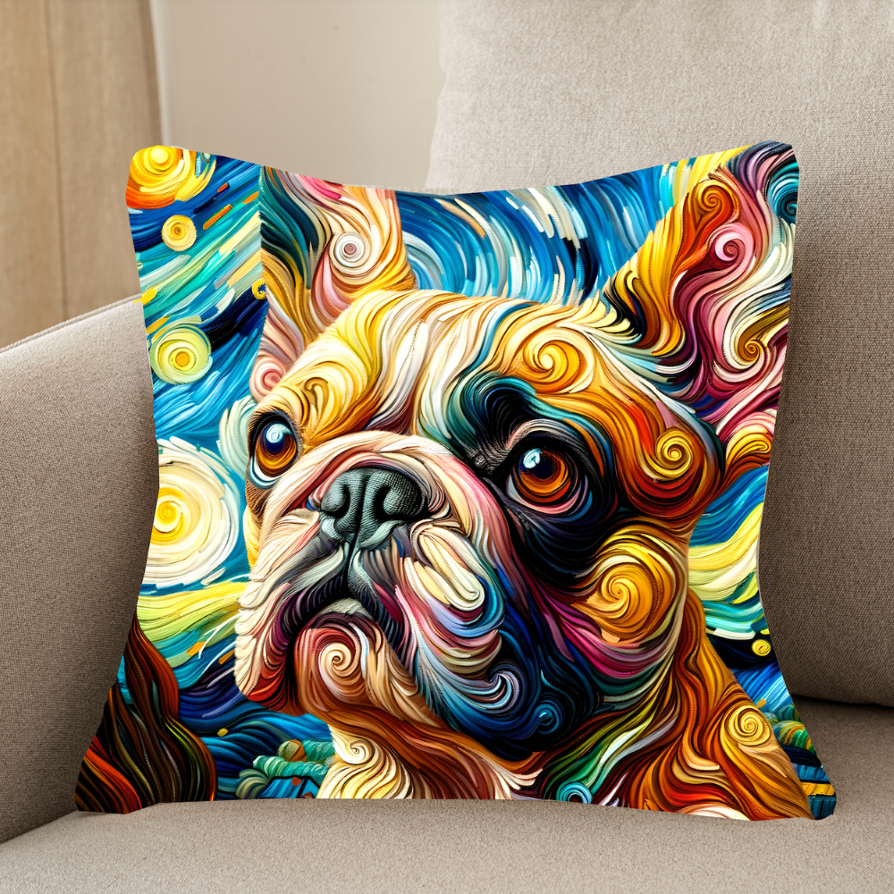 Vibrant Oil Painting Dog Cushion Covers