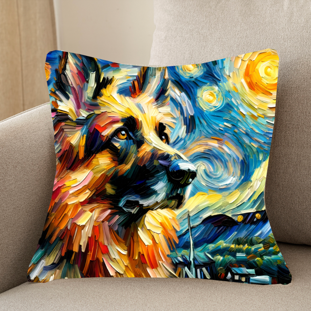 Vibrant Oil Painting Dog Cushion Covers