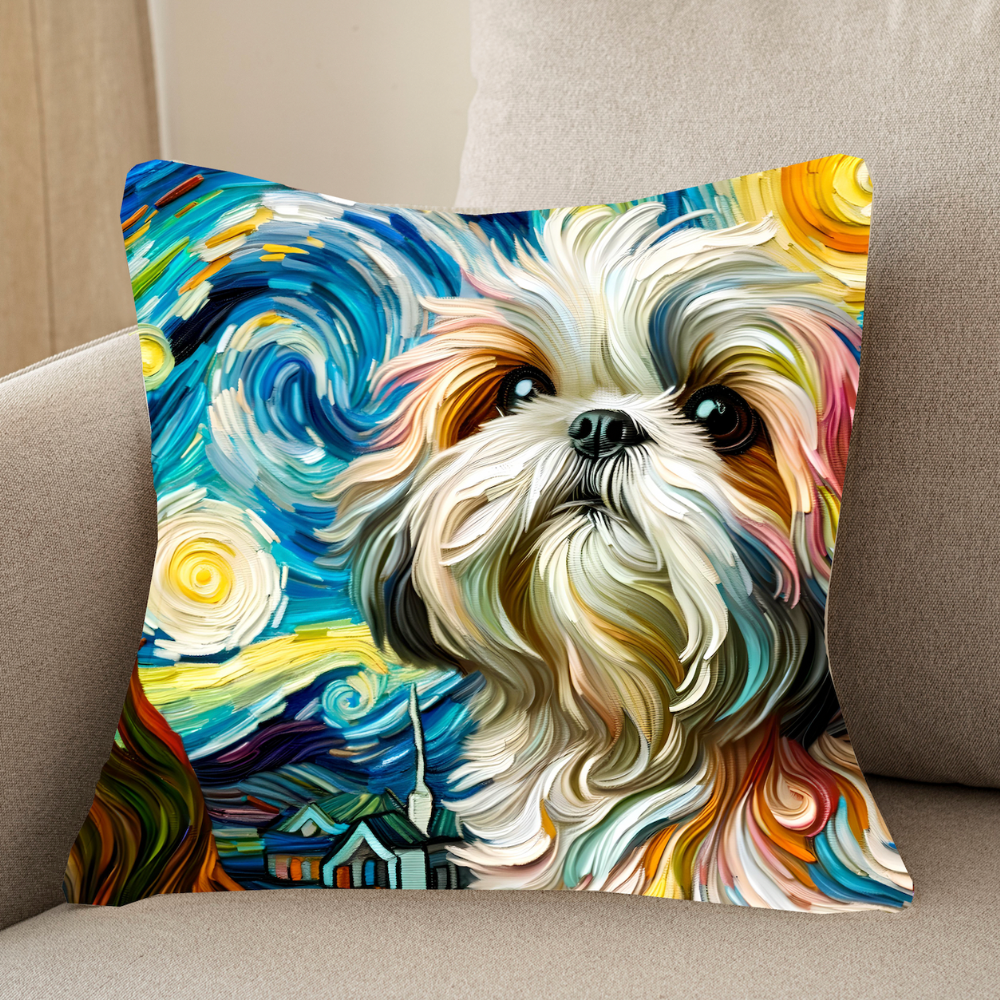 Vibrant Oil Painting Dog Cushion Covers