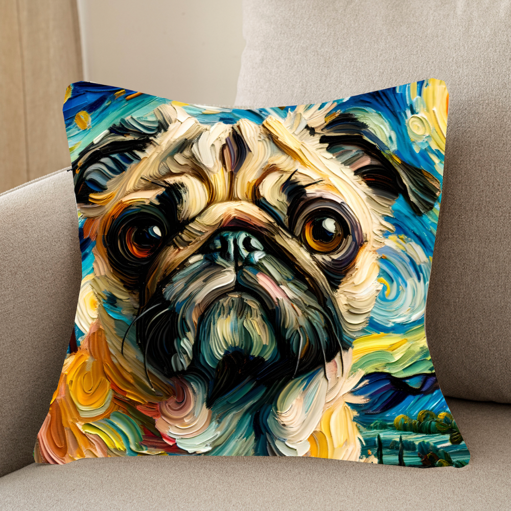 Vibrant Oil Painting Dog Cushion Covers