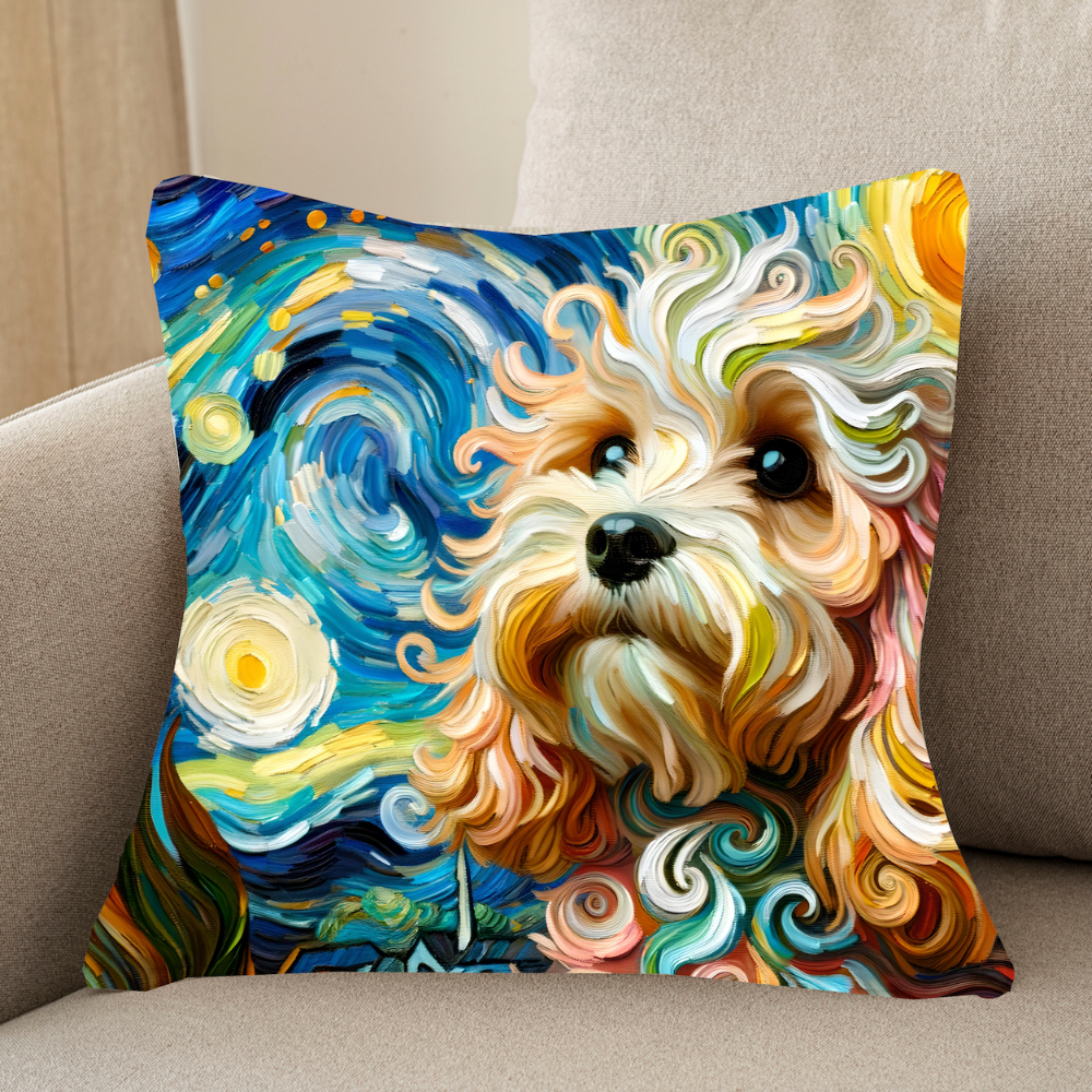 Vibrant Oil Painting Dog Cushion Covers