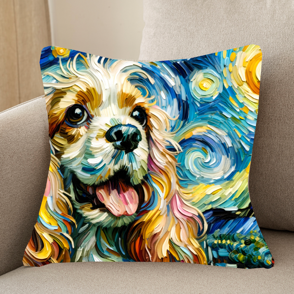 Vibrant Oil Painting Dog Cushion Covers