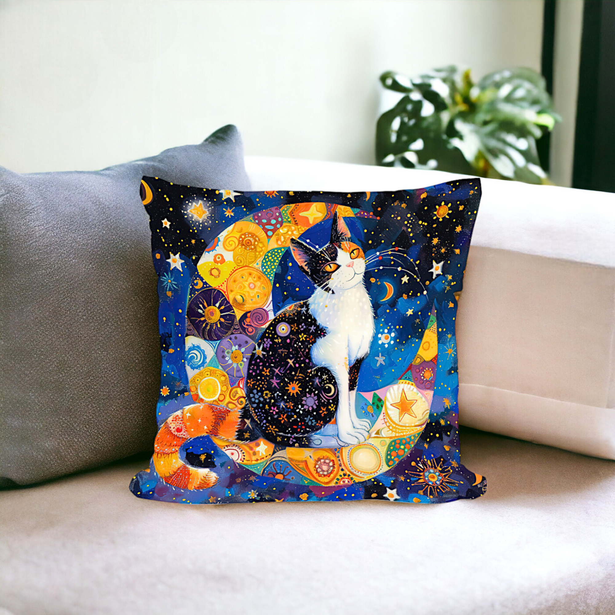 Gustav Klimt Inspired Cats Cushion Covers