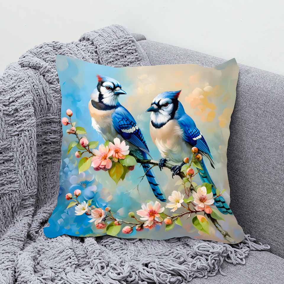 Vibrant Watercolor Bird Cushion Covers