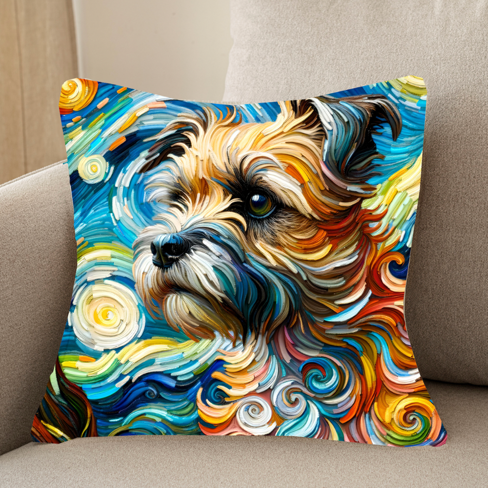 Vibrant Oil Painting Dog Cushion Covers