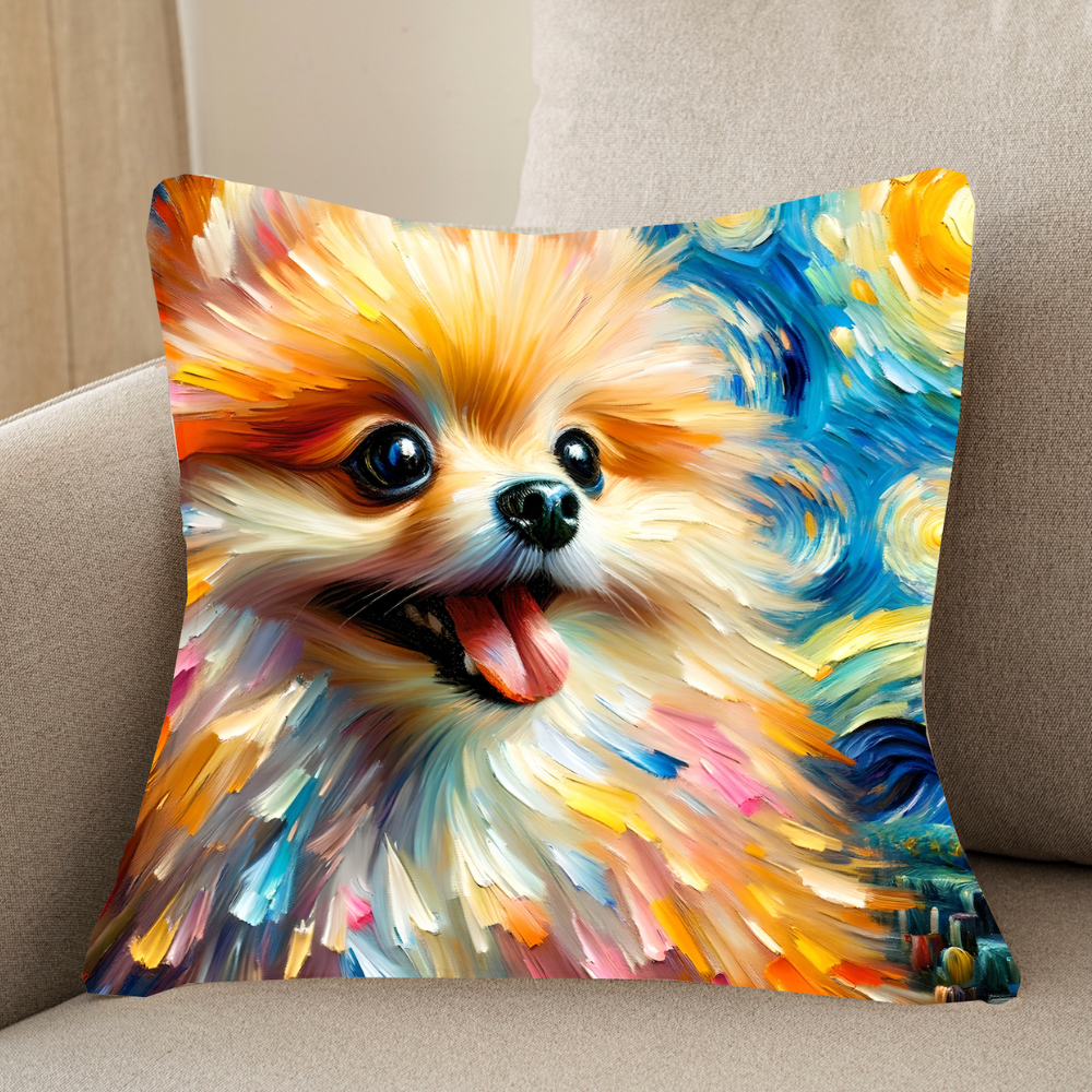 Vibrant Oil Painting Dog Cushion Covers