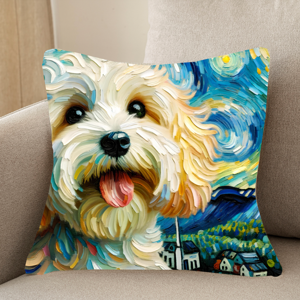 Vibrant Oil Painting Dog Cushion Covers