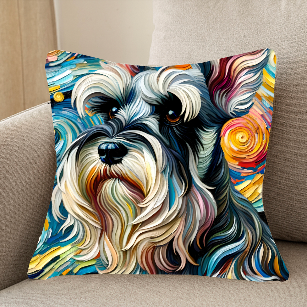 Vibrant Oil Painting Dog Cushion Covers