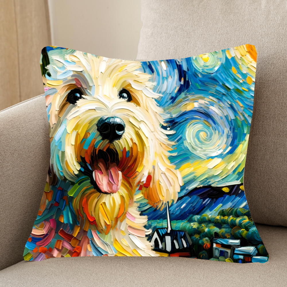 Vibrant Oil Painting Dog Cushion Covers