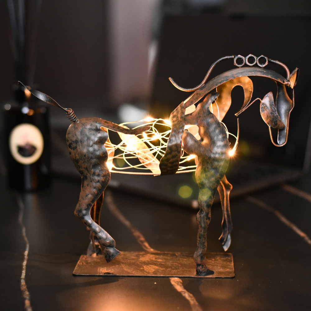 Handmade Metal Horse Sculpture