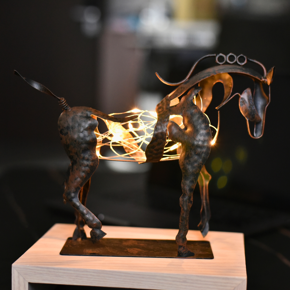 Handmade Metal Horse Sculpture