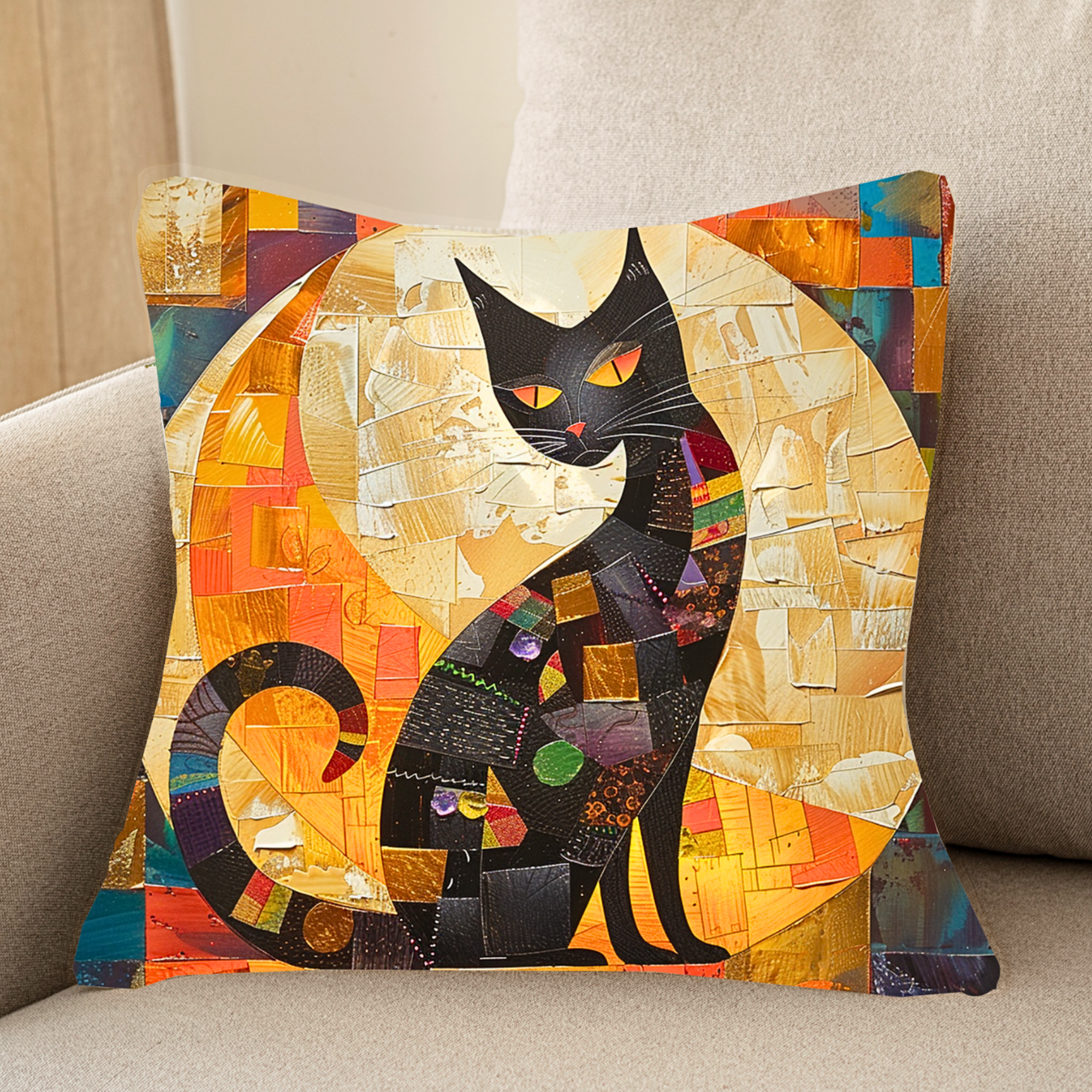 Moonlit Cat Silhouette Cushions Covers