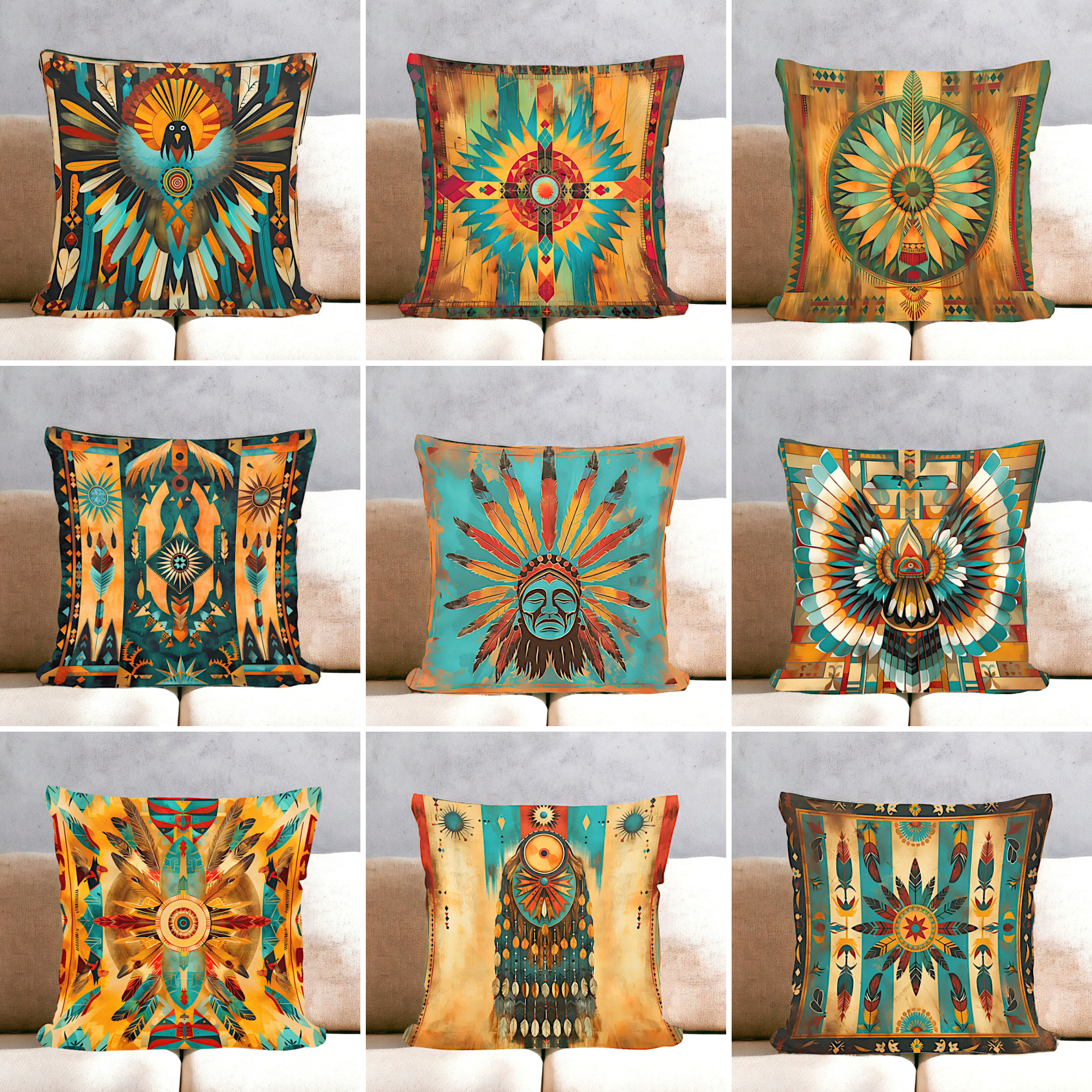 Native American Art Cushion Covers