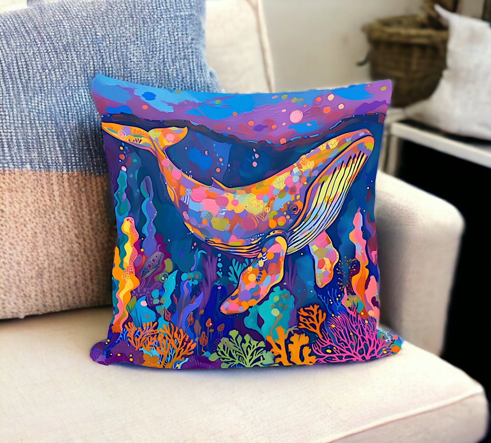 Watercolor Marine Life Cushion Covers