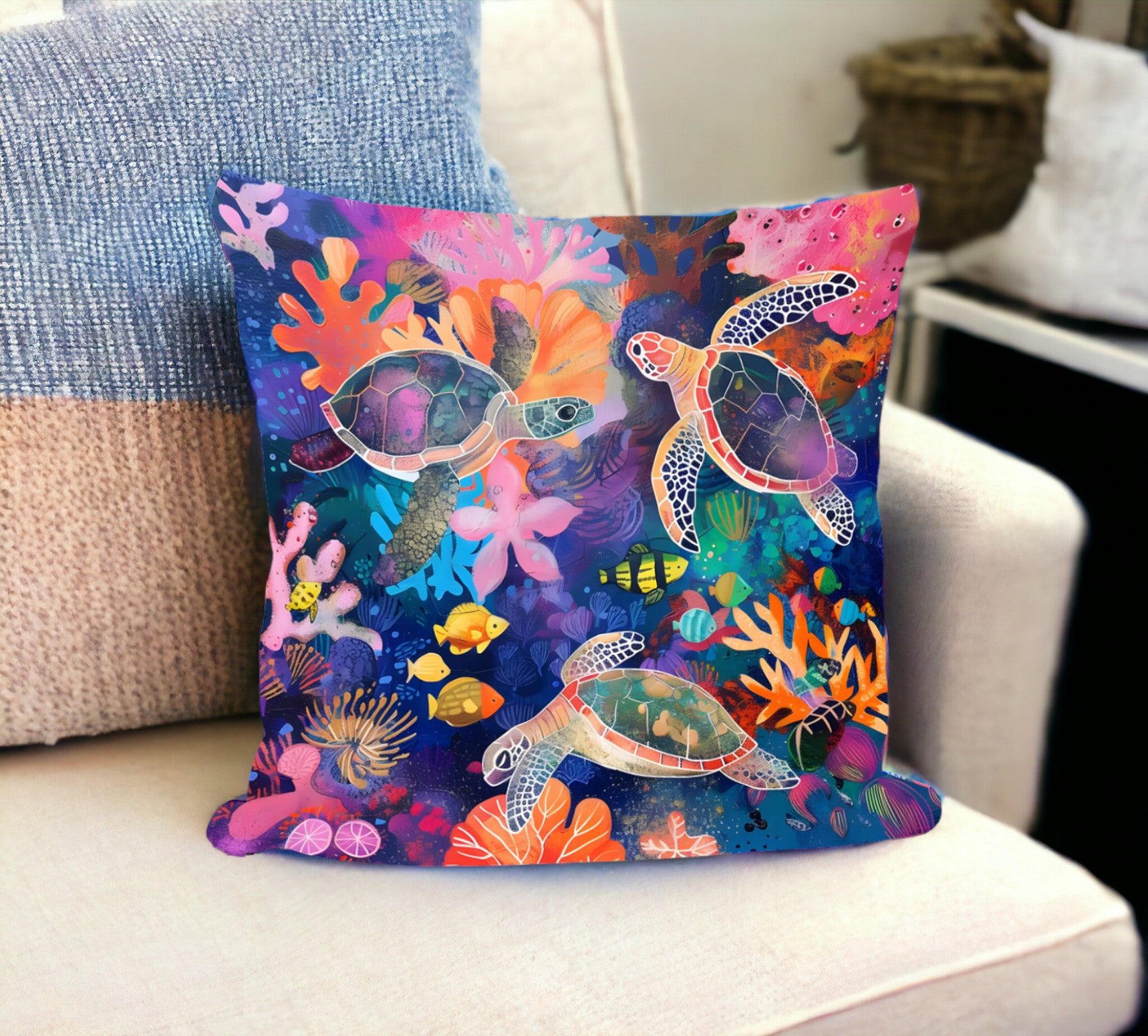 Watercolor Marine Life Cushion Covers