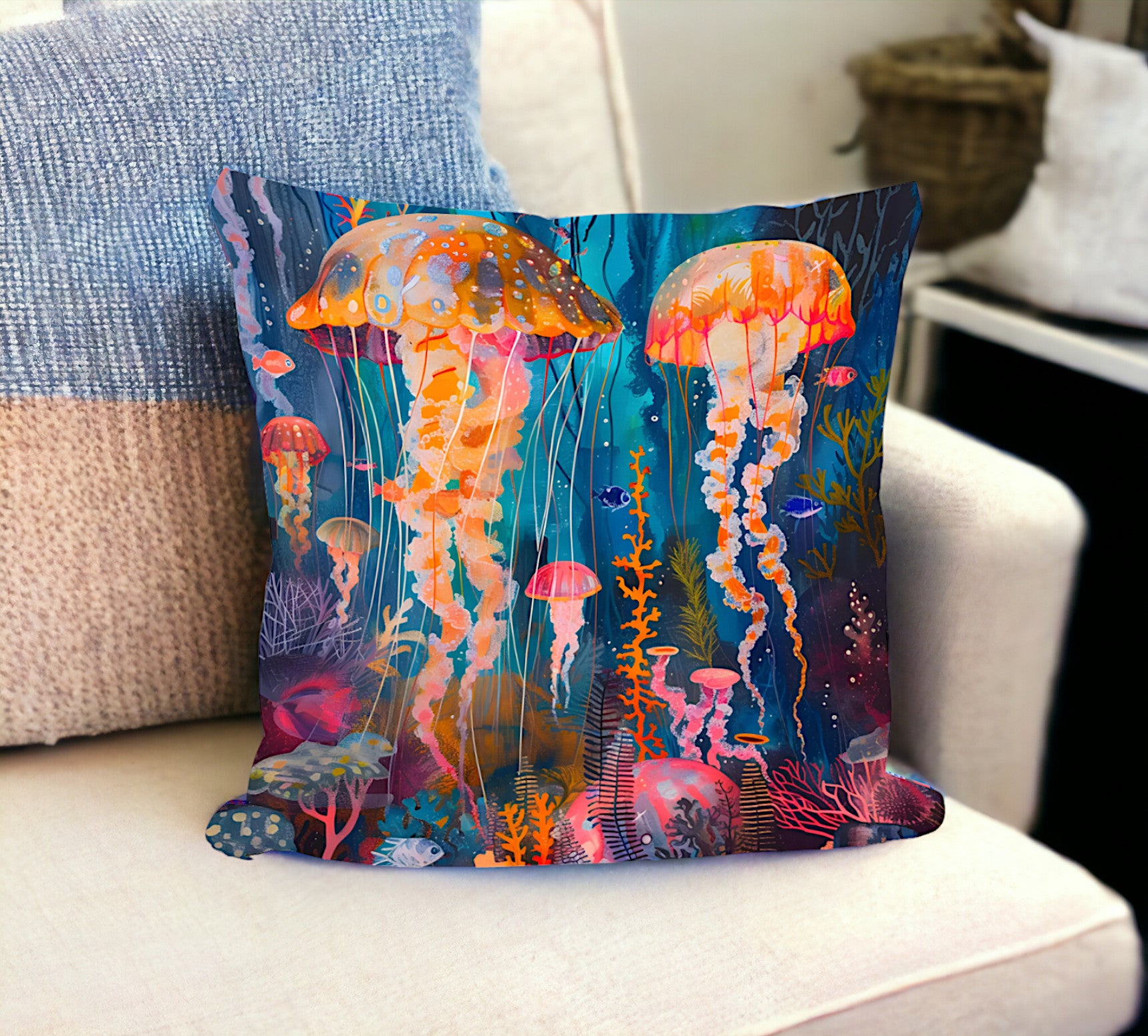 Watercolor Marine Life Cushion Covers