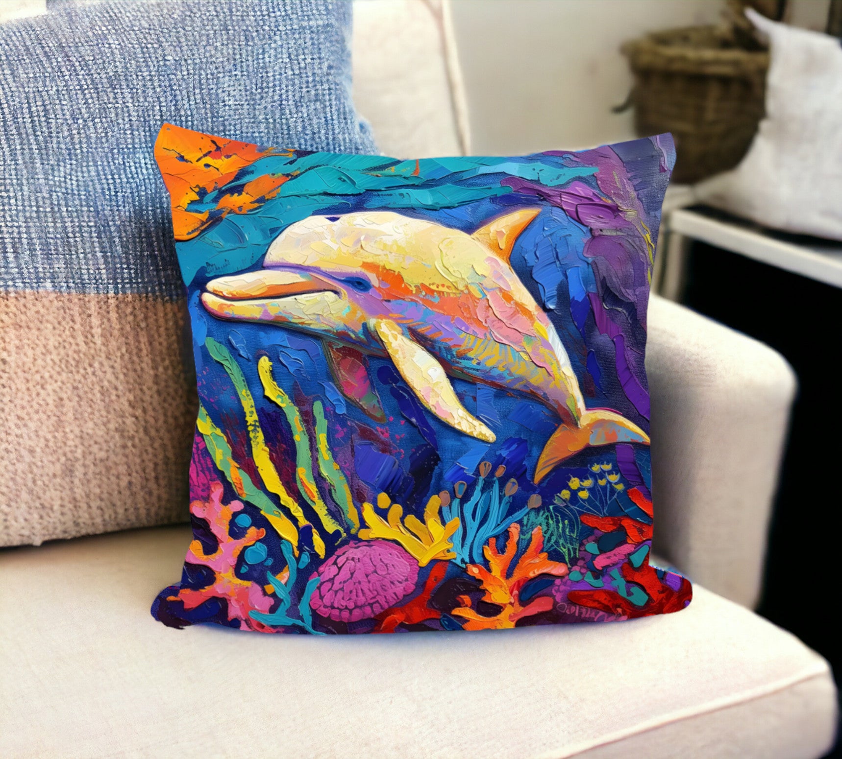 Watercolor Marine Life Cushion Covers