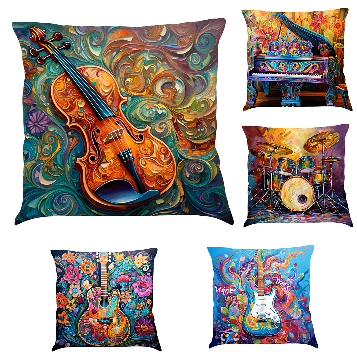 Vintage Musical Instruments Cushion Covers