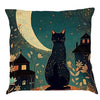 Mid-Century The Black Cat Cushion Cover