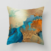 Abstract Teal Blue and Gold Cushion Covers