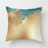 Abstract Teal Blue and Gold Cushion Covers