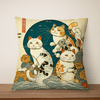 Japanese Art Cat Cushion Covers