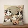 Japanese Art Cat Cushion Covers