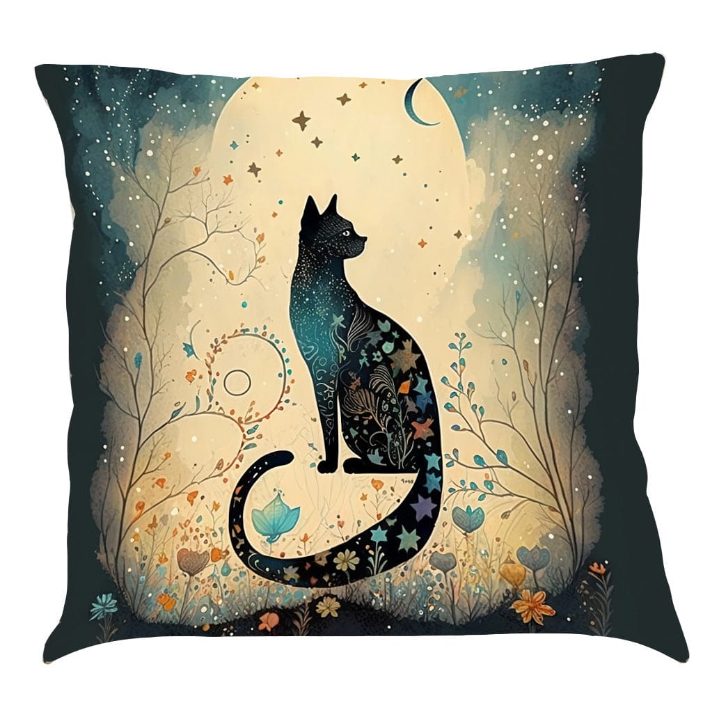 Vintage Black Cat Pillow Case