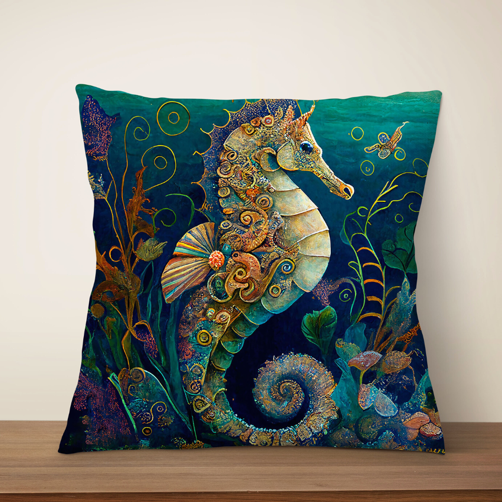 Sea Horse Art Cushion Covers