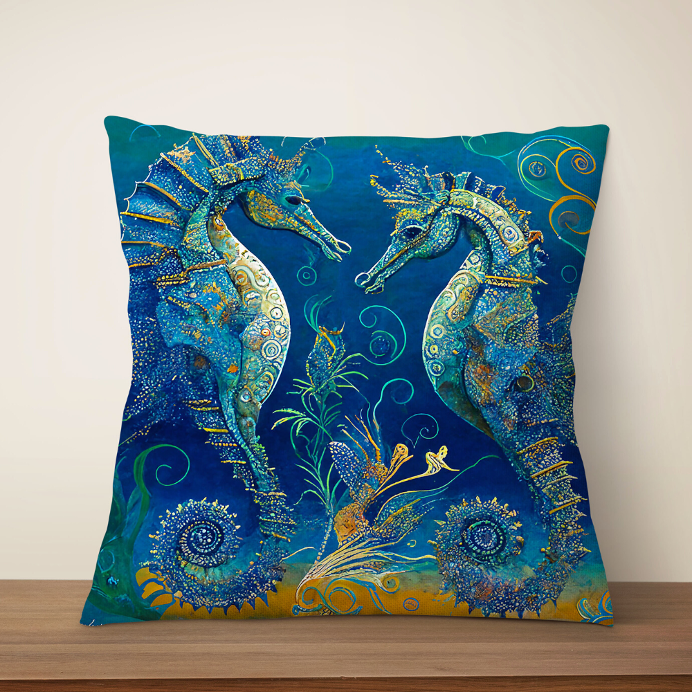 Sea Horse Art Cushion Covers