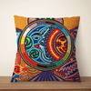 Artistic vibrant Huichol Design Cushion Cover