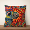Artistic vibrant Huichol Design Cushion Cover
