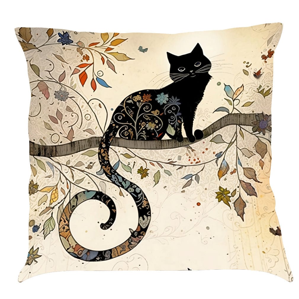 Vintage Black Cat Pillow Case