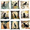 Vintage Black Cat Pillow Case