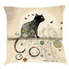 Mid-Century The Black Cat Cushion Cover