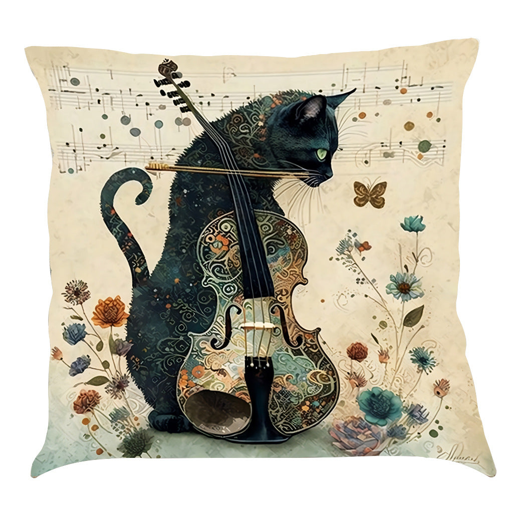 Musician Cat Cushion Covers