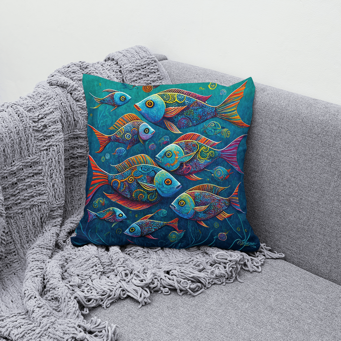 Lucky Fish Cushion Covers MILEY HOME lucky-fish-cushion-covers-miley-home